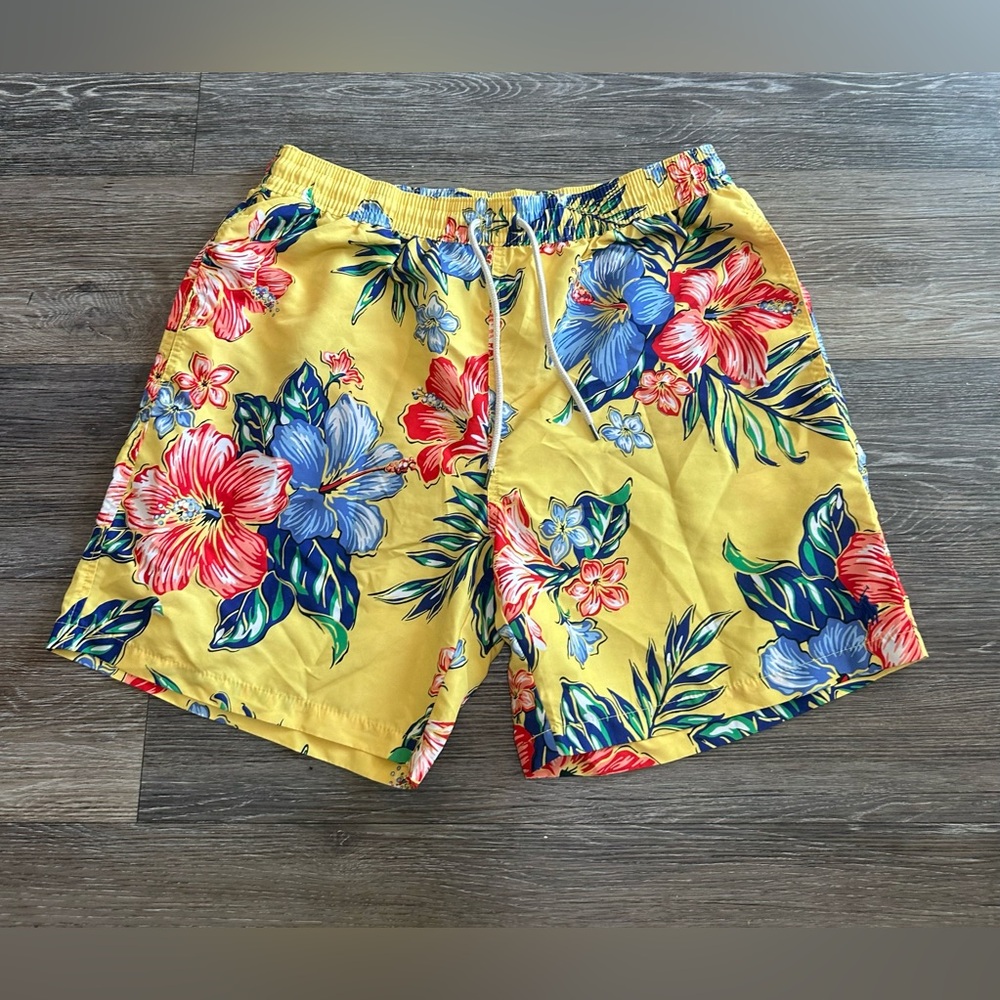 Polo Ralph Lauren Floral Aloha Swimsuit Swim Shorts - Yellow, Red, Green, Blue